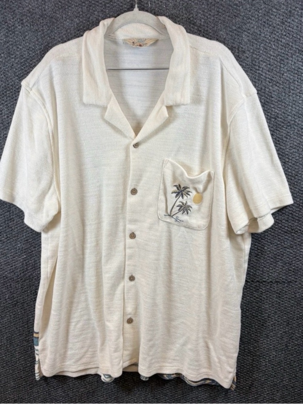 Faherty Men’s Cabana Terry Cloth Button Down Shirt Sand Beach XL NWT $158 - Picture 6 of 7